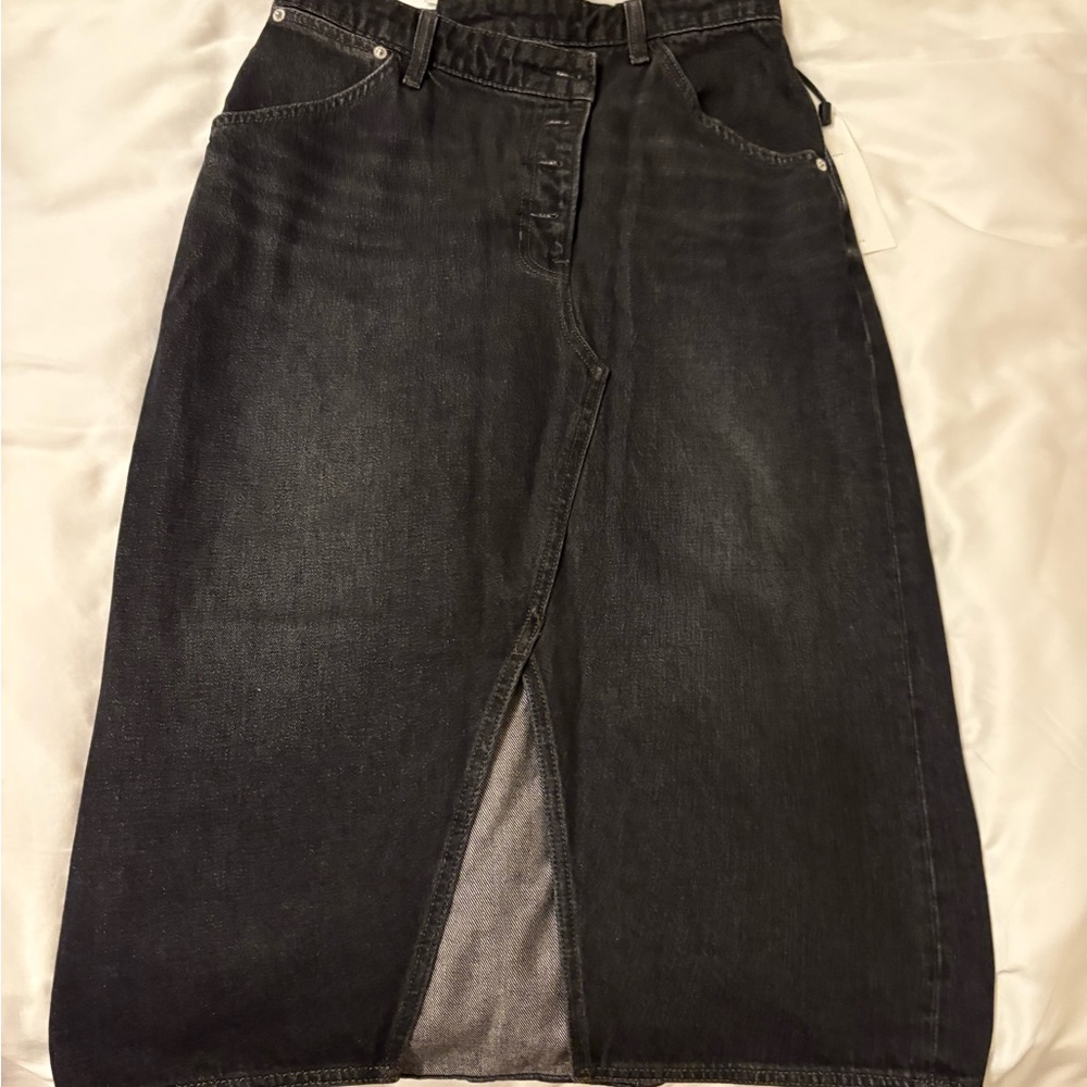 Current/Elliott Charcoal Denim Skirt